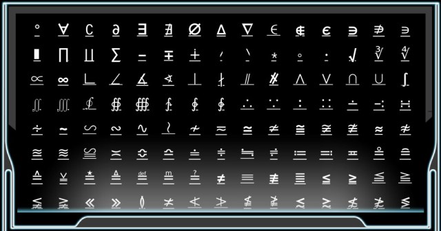 Unusual symbols from Uniconsole Free App