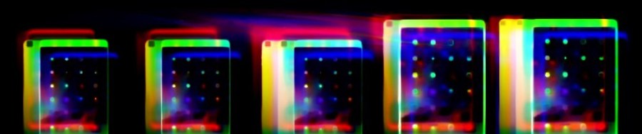 Graphic showing images of stylized iPads