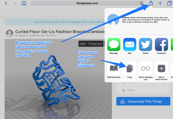 Example Select share extension