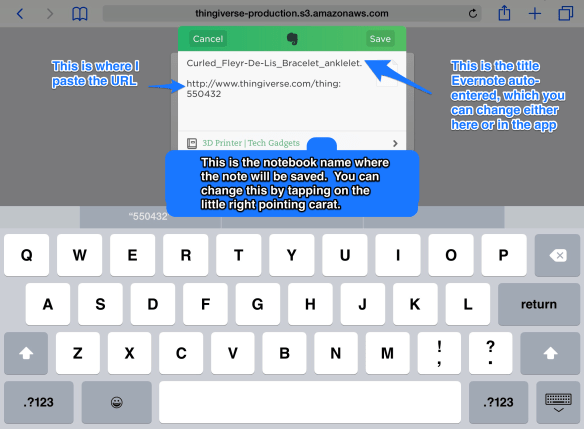 parts of the Evernote Clip Dialog box
