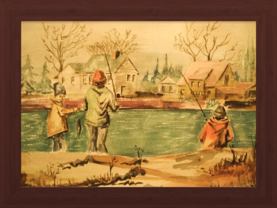 Downtown Fishing Water Color