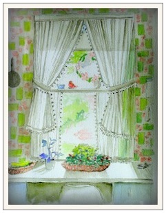 View Out Our Pantry Window Water Color