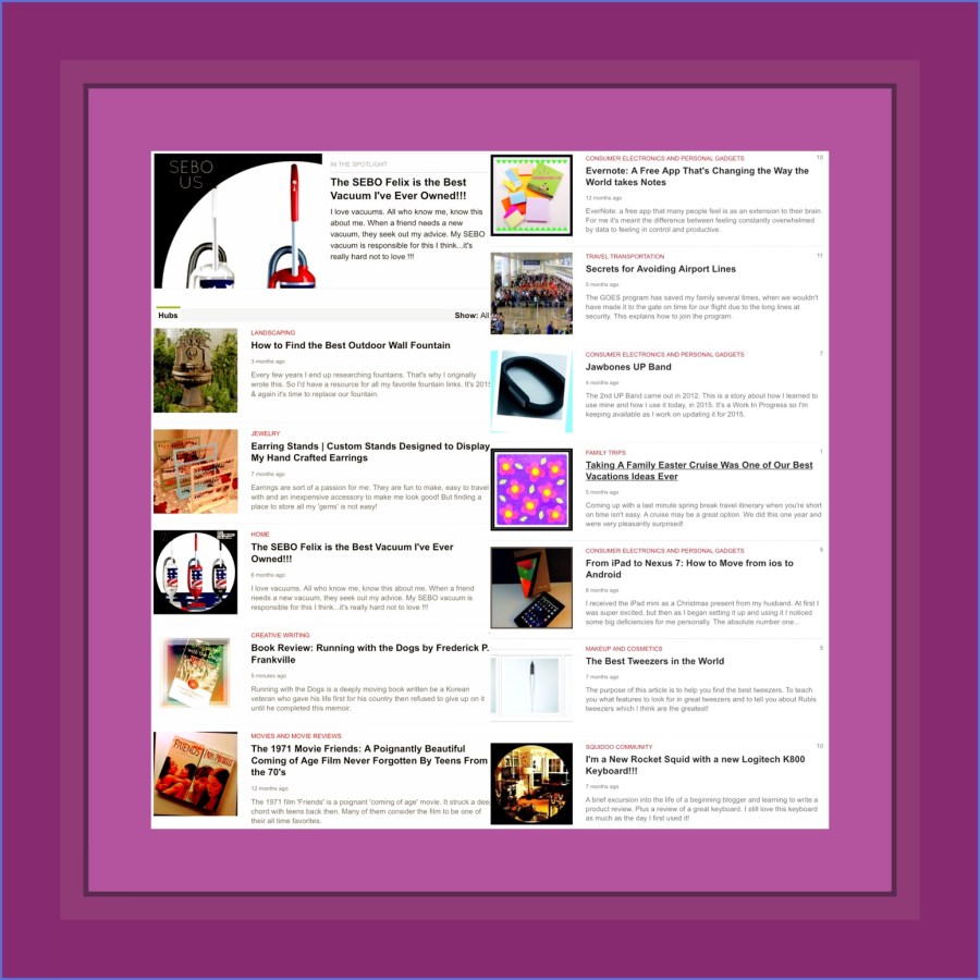 All my Articles on HubPages