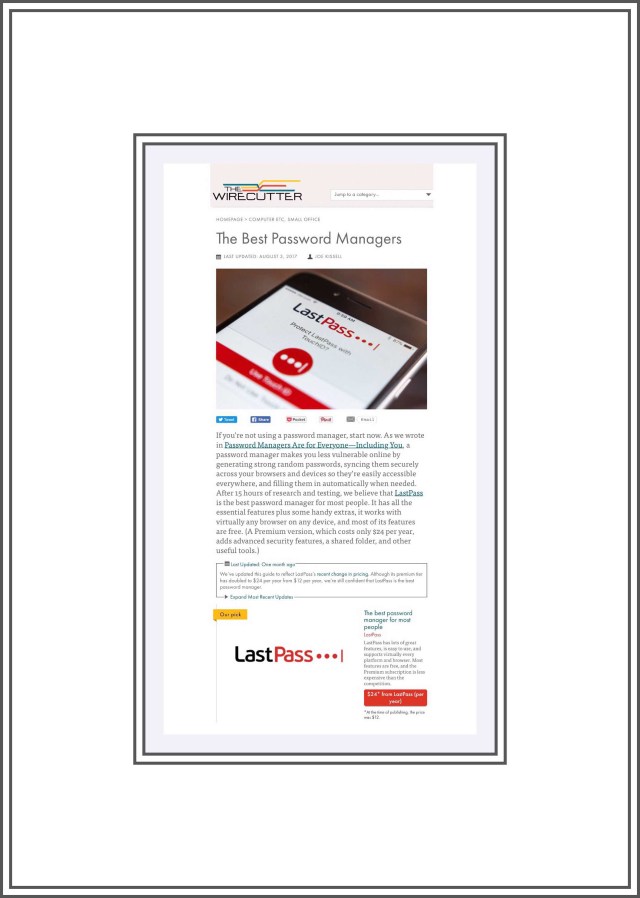 The Wirecutter's Password Manager article