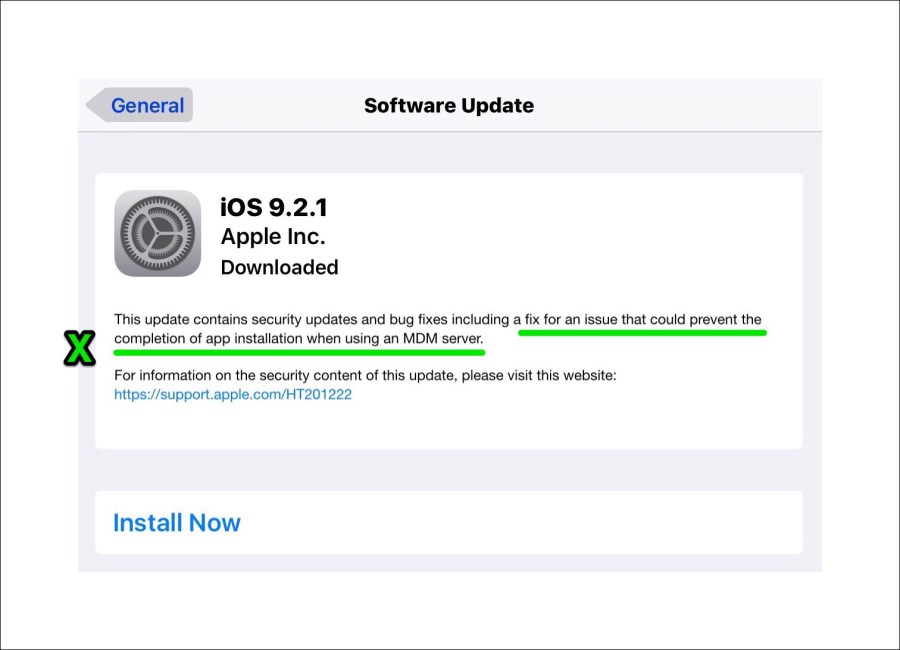 ios 9.2.1 fixes some app's not installing problems