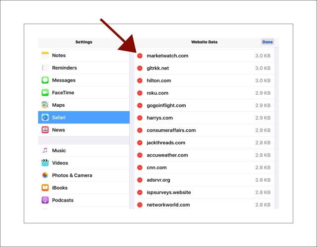 1st of 2 screenshots showing how to delete a cookie