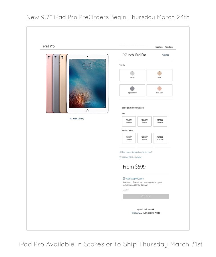 New iPad Pro Ordering Options