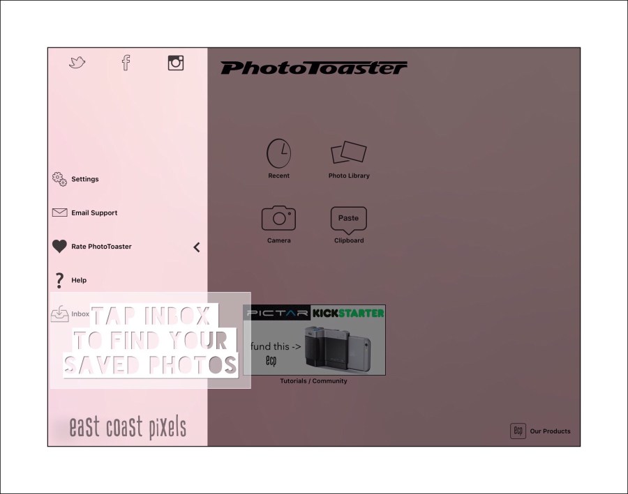 Screenshot of where to open ECP InBox