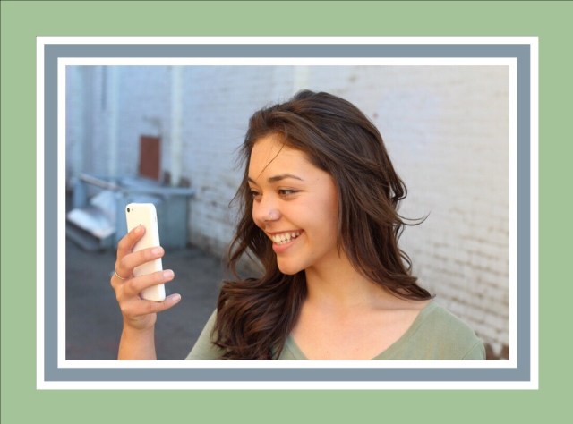 woman using cell phone