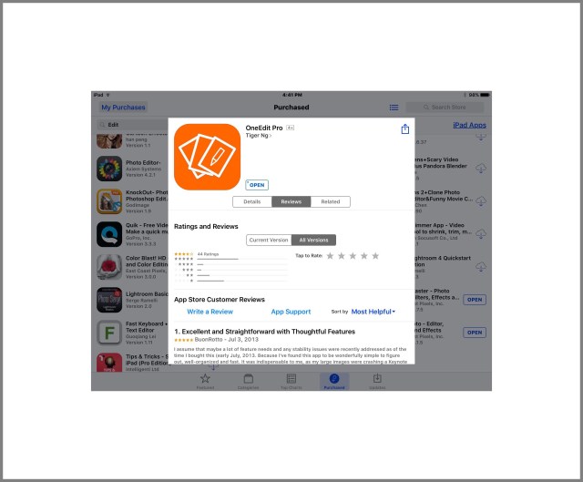 tap on Write a Review to see yours