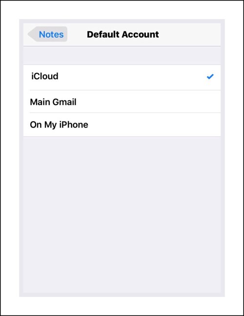 Change the default group to iCloud
