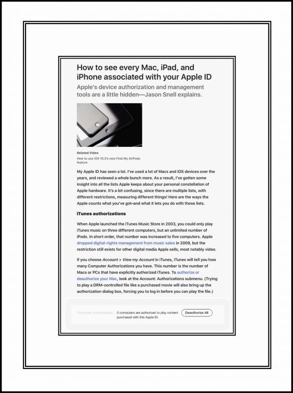 MacWorld Article by Jason Snell