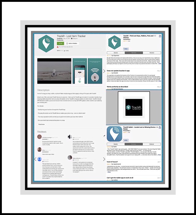 Reviews for all 3 of TrackR's Apps Currently