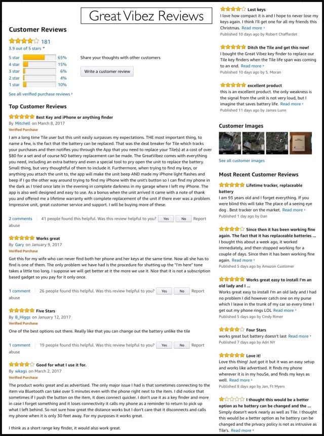 All the great Amazon Reviews for the Great Vibez