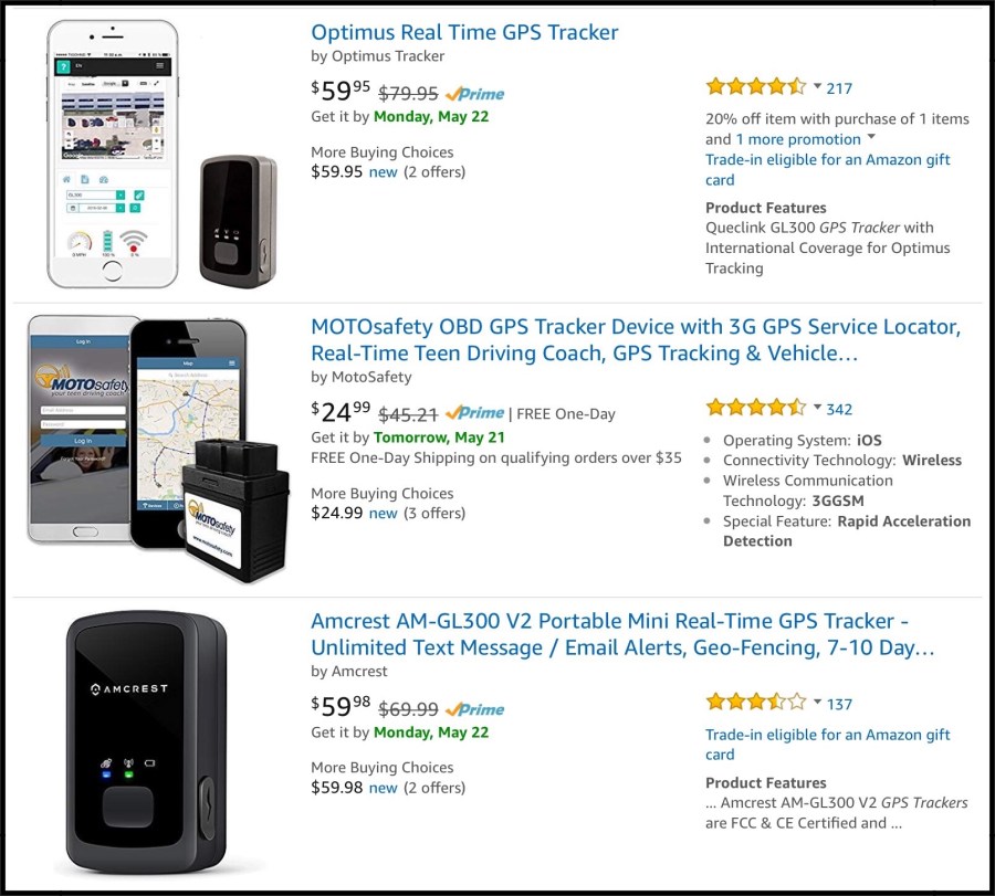 Amazon's Top Three Real Time GPS Trackers