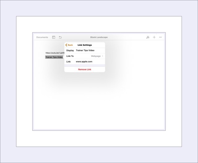Link settings is where you'll enter the messy URL 