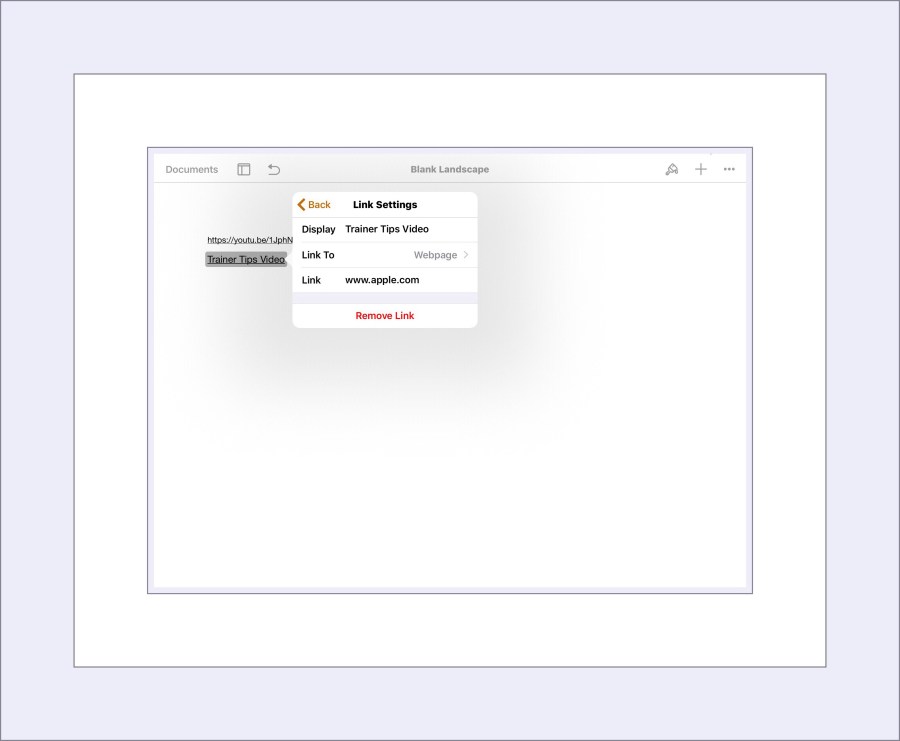 Link settings is where you'll enter the messy URL