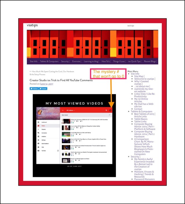 Solving Creator Studios Comment # 'Never Goes to Zero' Problem