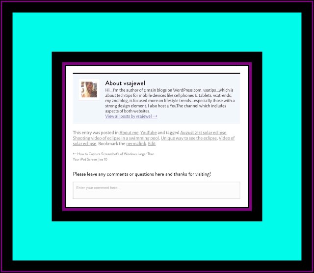 An example of the little Comments box