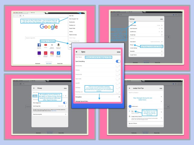 Chrome ios sync settings