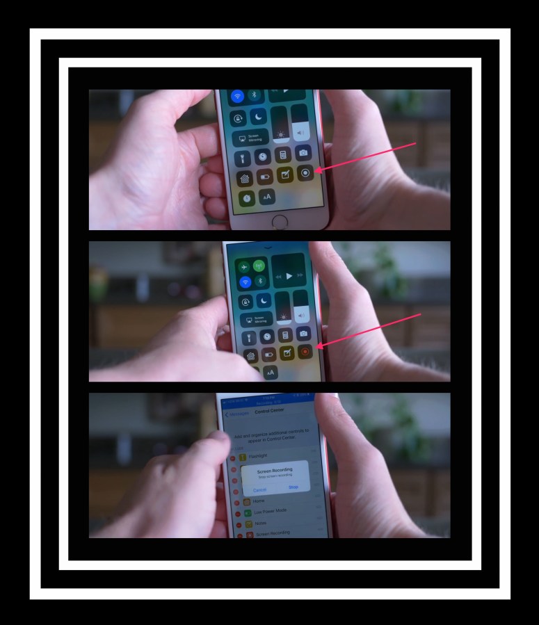 The screen recording icon off and on