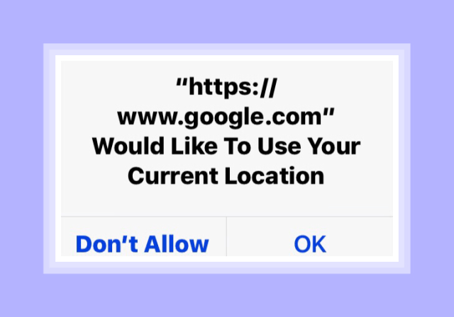 Google Woild Like to Use Your Current Location Notification