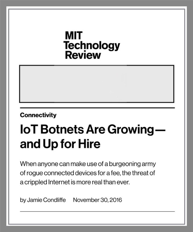 MIT Technology Review Article on Botnets Growth