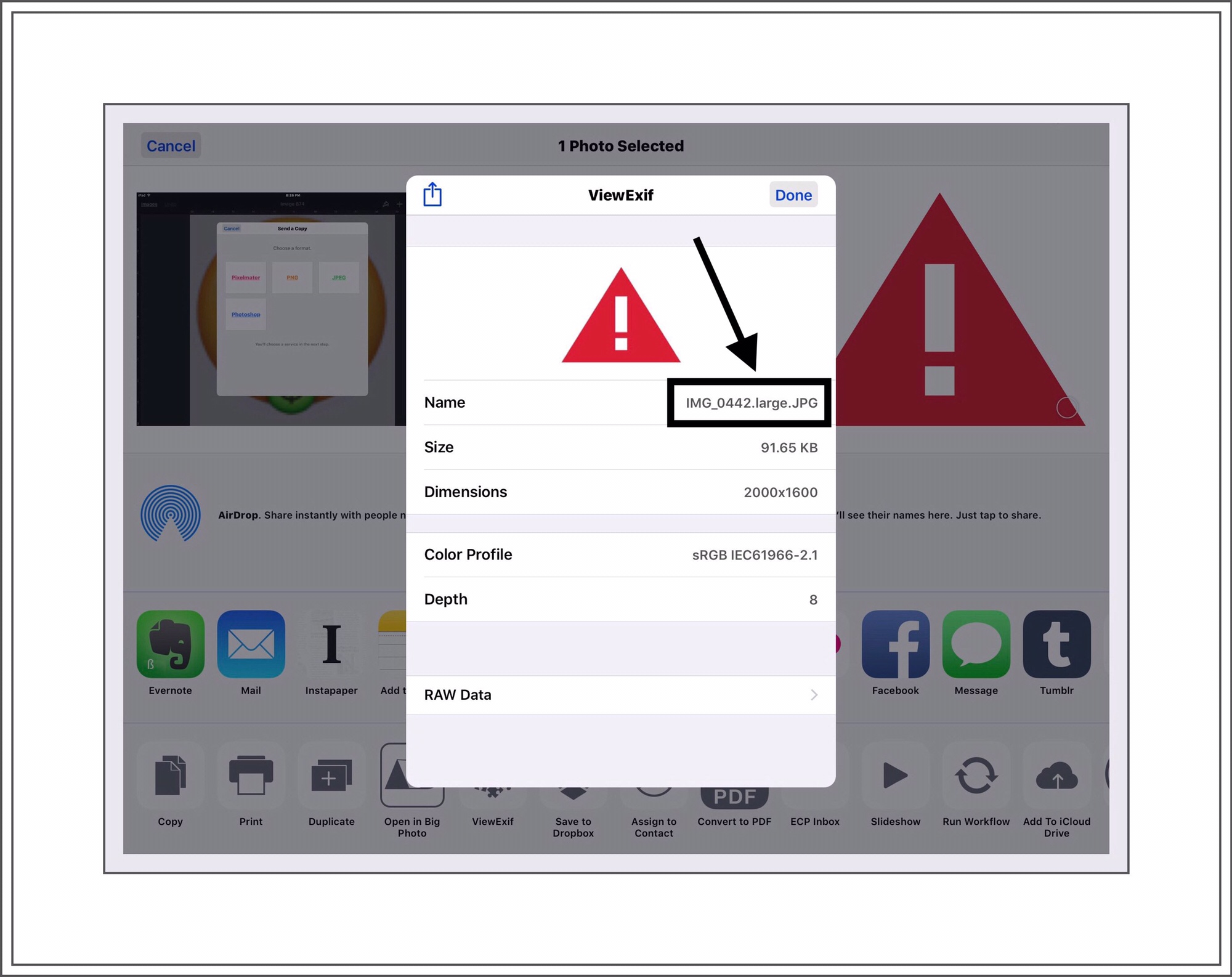 The original JPEG image.