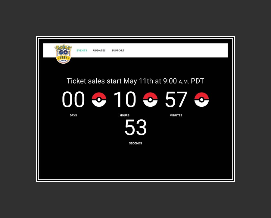 PokémonGo Fest Ticket Sales Notification