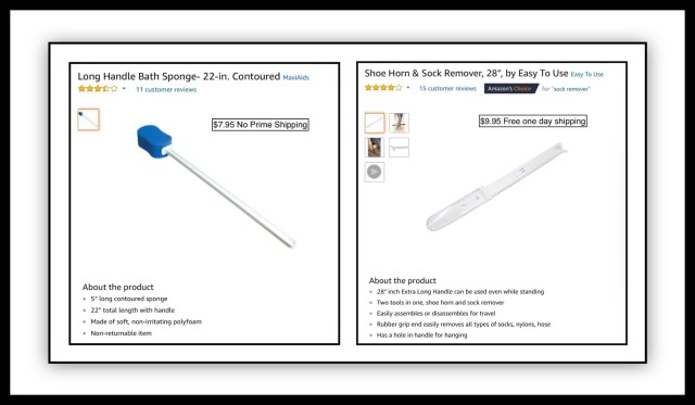 Shoe horn and sponge