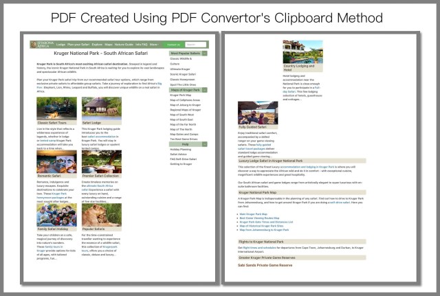 PDF Created Using PDF Convertor's Clipboard Method