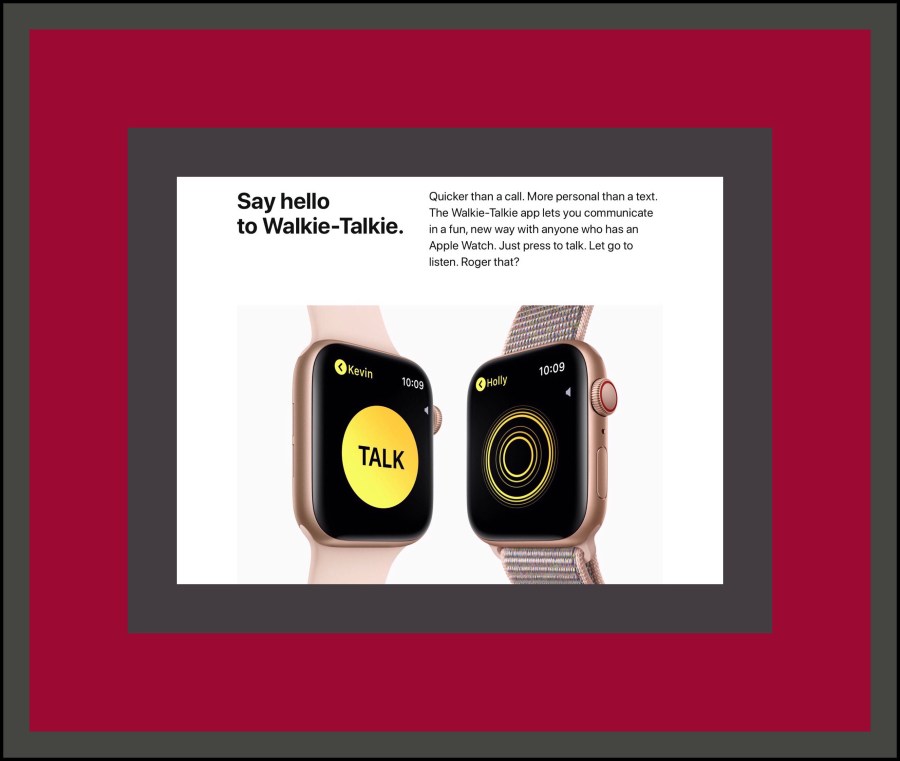 Watch 4's new walkie talkie feature