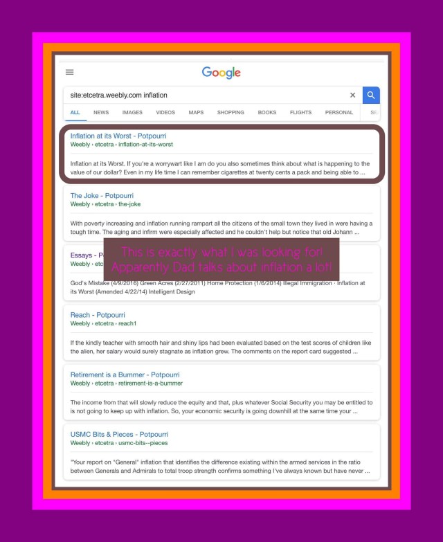 The Google Search results for my query.