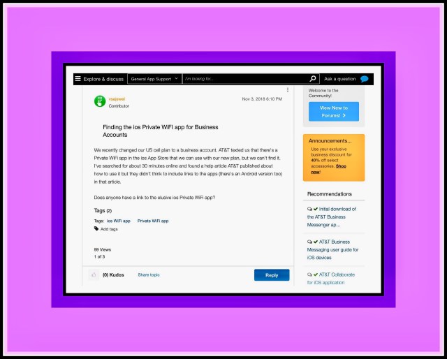 My AT&T Forum question