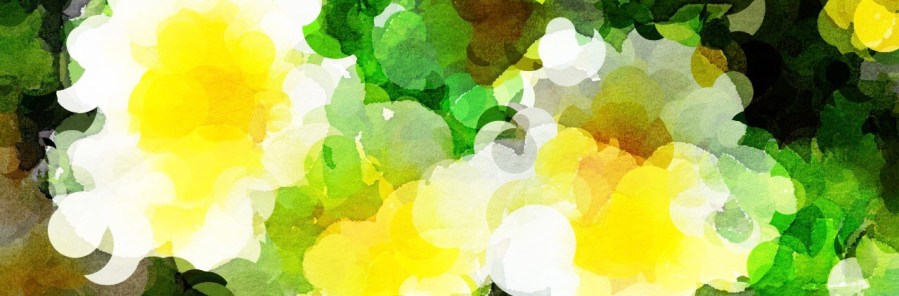 Flowers with water color filter