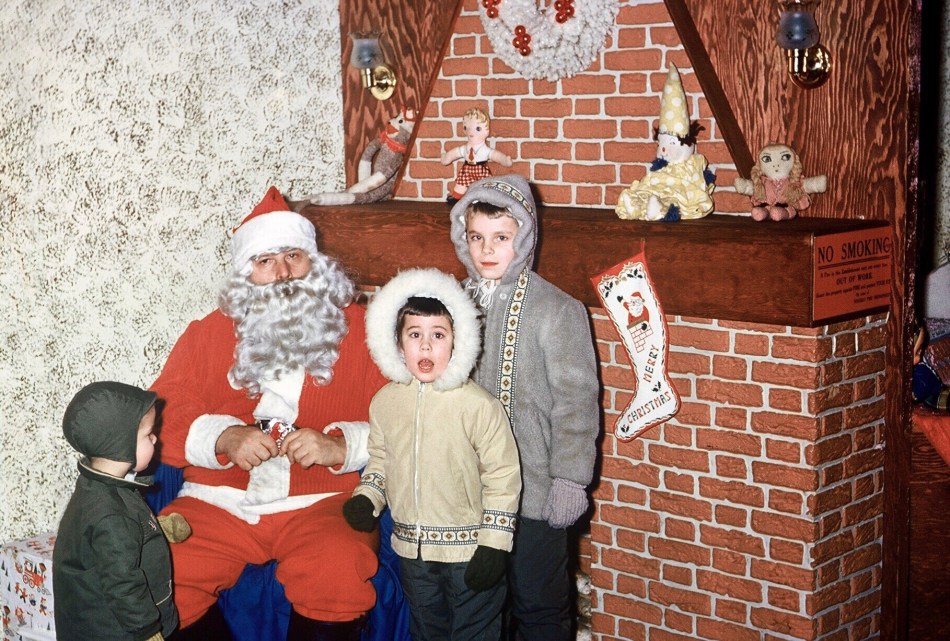 Kids visiting Santa